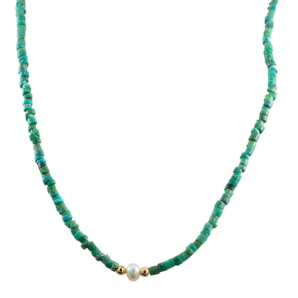 COLAR MINI TURQUESA OURO