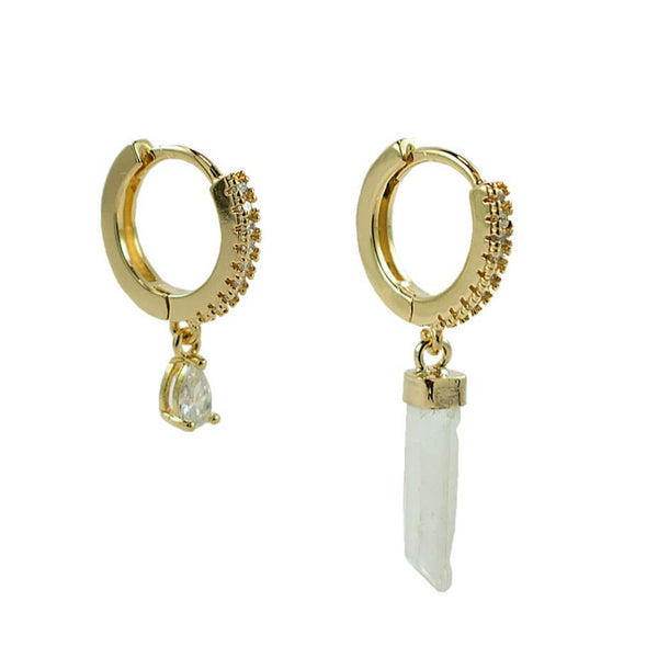 ARGOLA CRISTAL DA ROCHA OURO