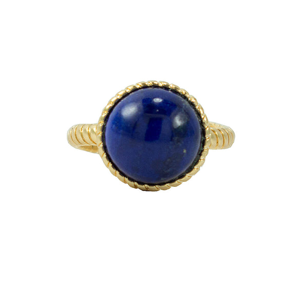 ANEL  AUTOESTIMA LAPIS LAZULI OURO