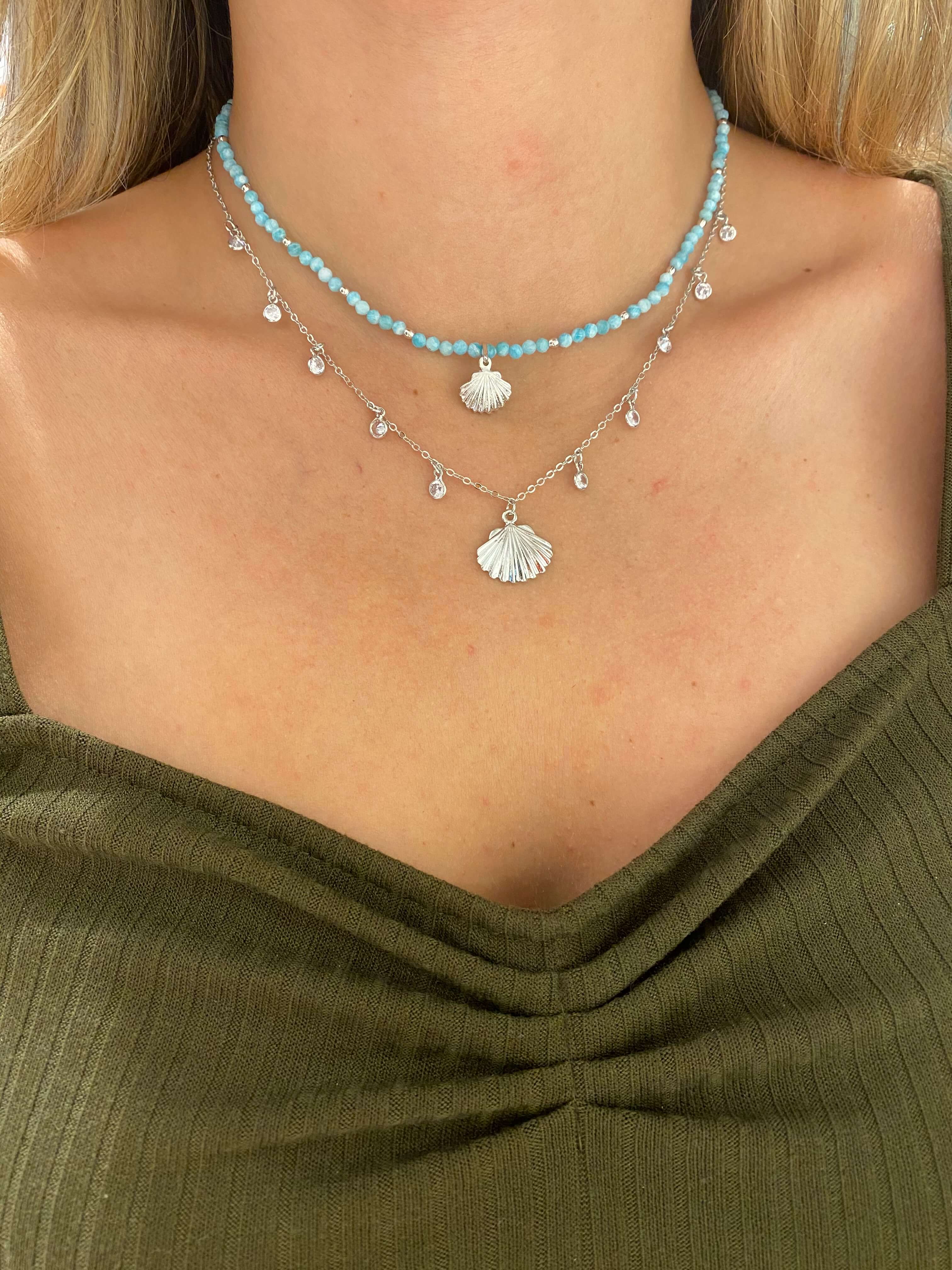 CHOKER OCEANO AMAZONITA RÓDIO