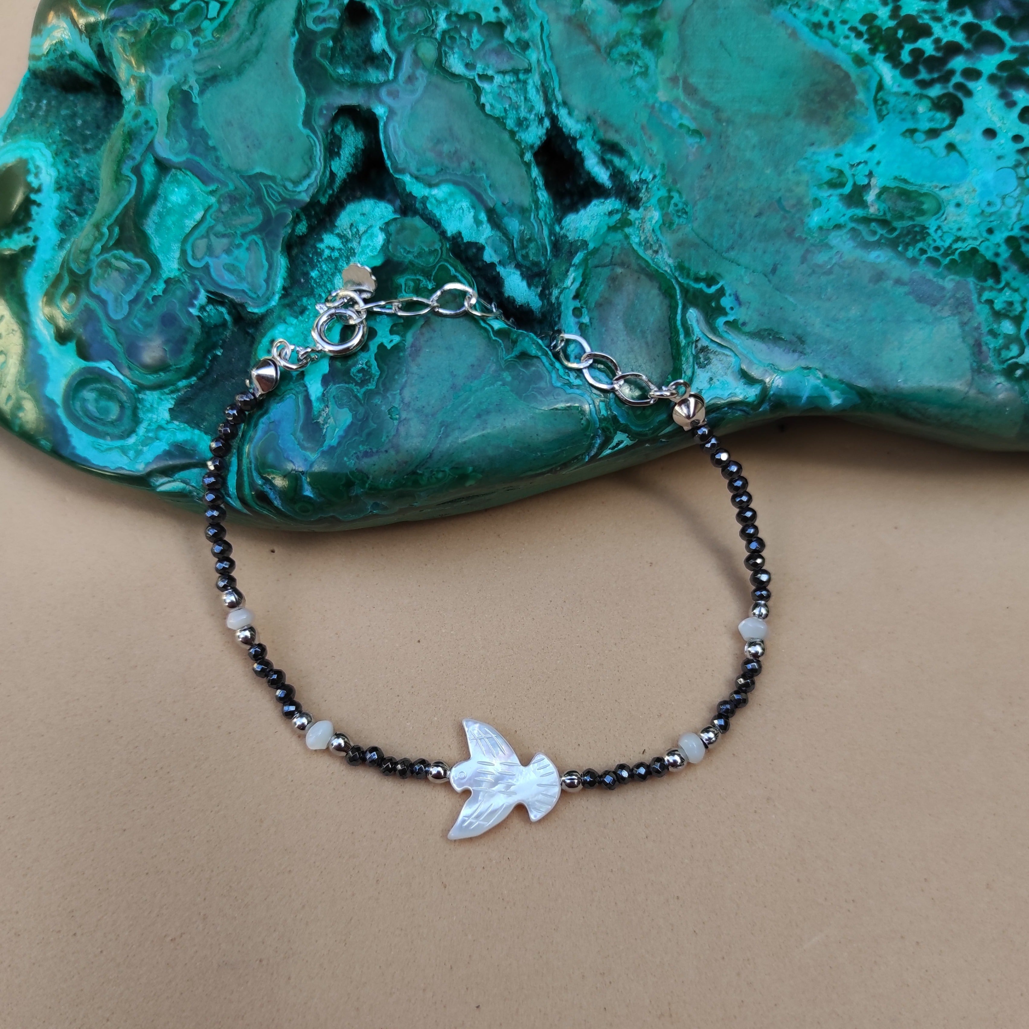 PULSEIRA PAZ MADREPÉROLA HEMATITA RÓDIO