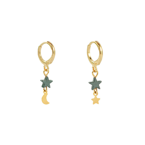 ARGOLA ESTRELA DE HEMATITA OURO