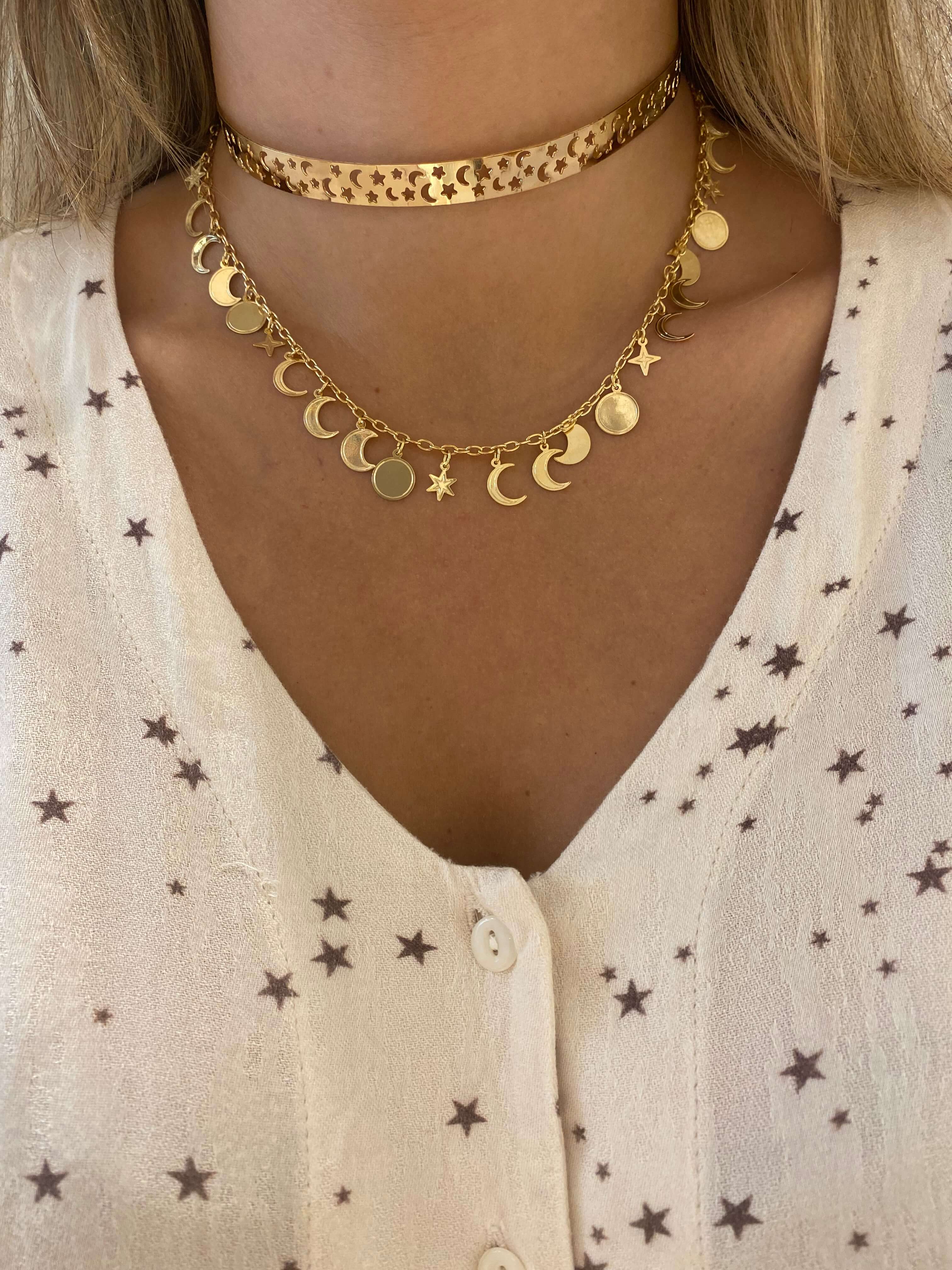 Chocker Constelação Ouro - anilu bijoux