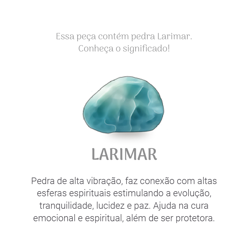 COLAR CORAÇÃO LARIMAR RÓDIO