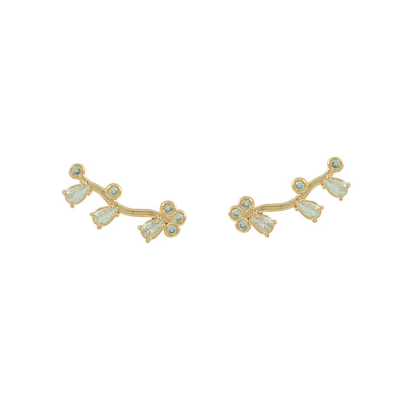 EARCUFF FLORESCER BRANCO OURO