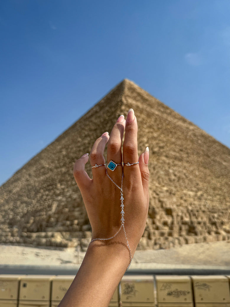 Pulseira de Mão Egito Ródio