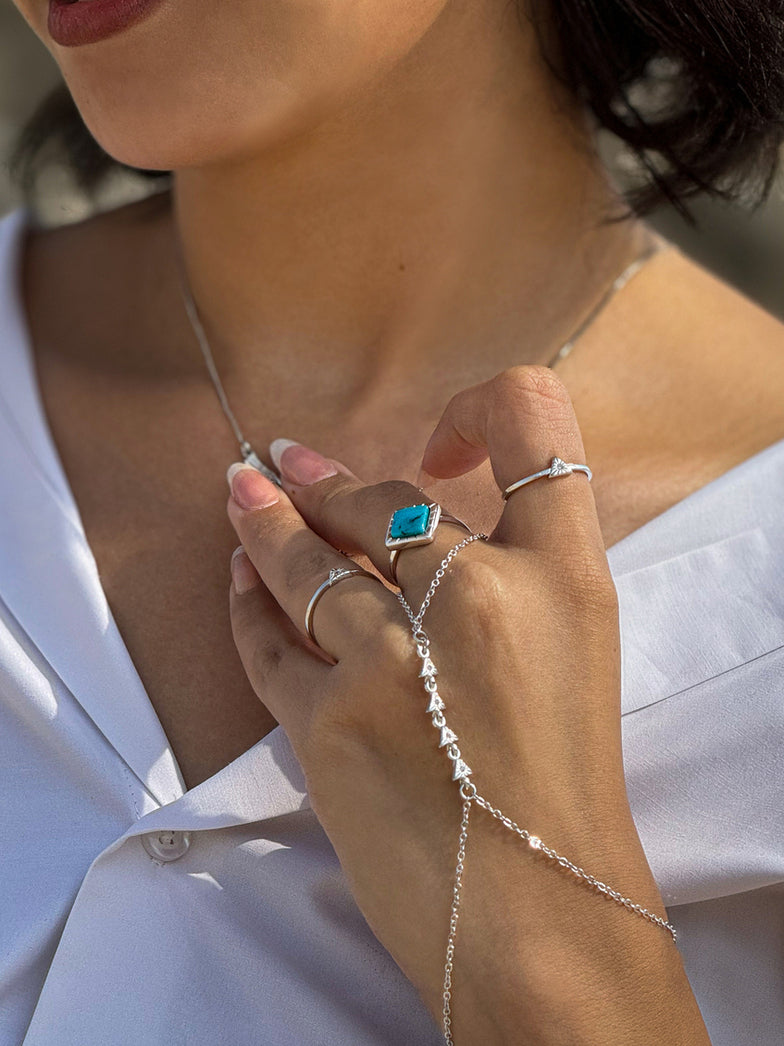 Pulseira de Mão Egito Ródio