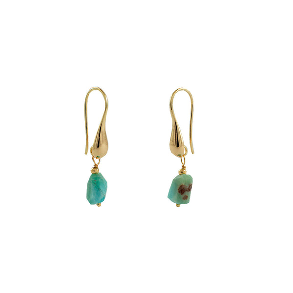 BRINCO GOTA LARIMAR OURO