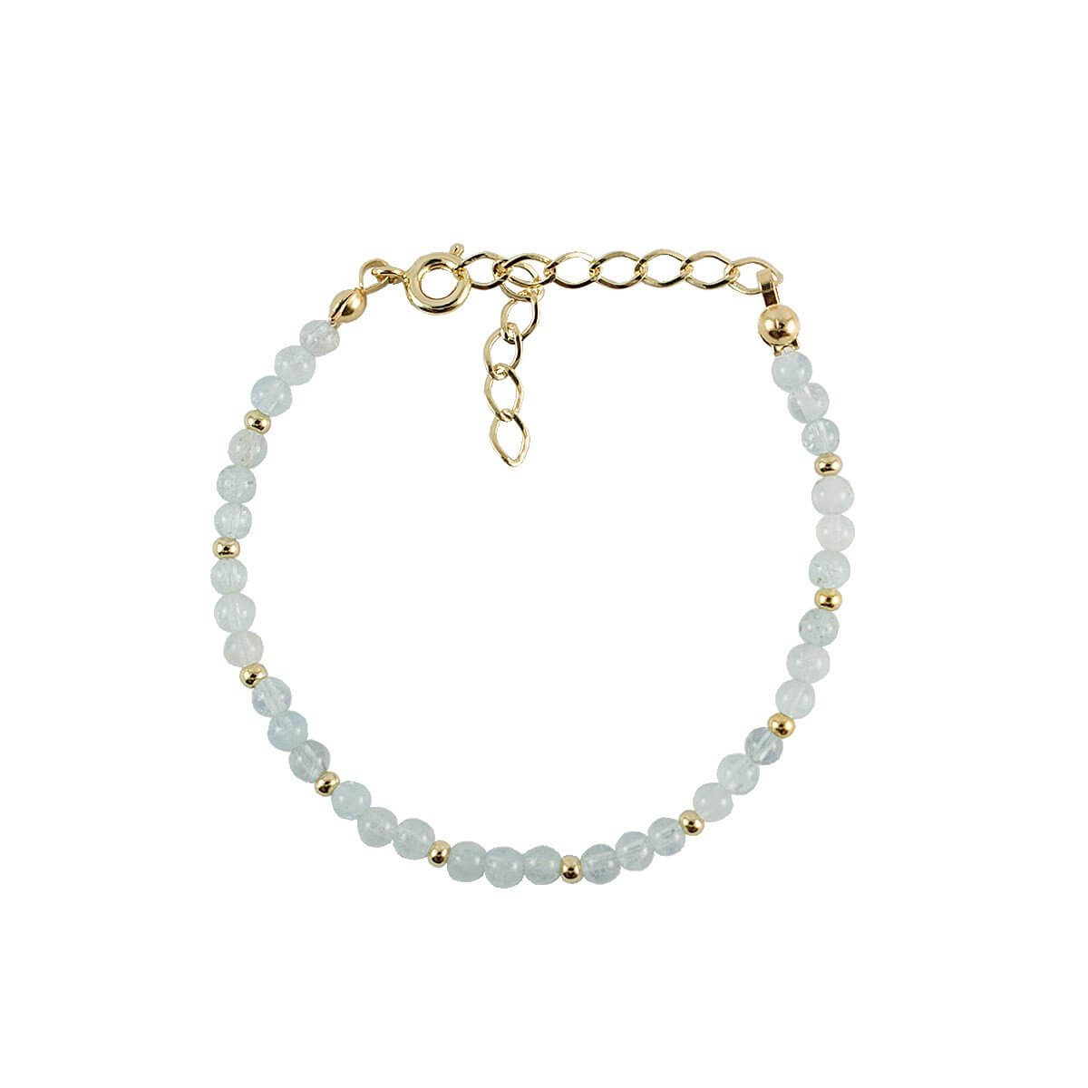 PULSEIRA MINI AGUA MARINHA OURO - Anilú