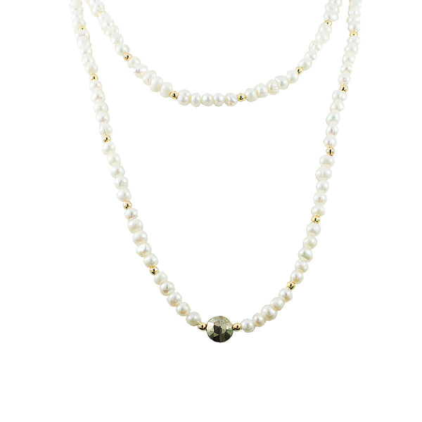 COLAR PÉROLA ABUNDANTE OURO