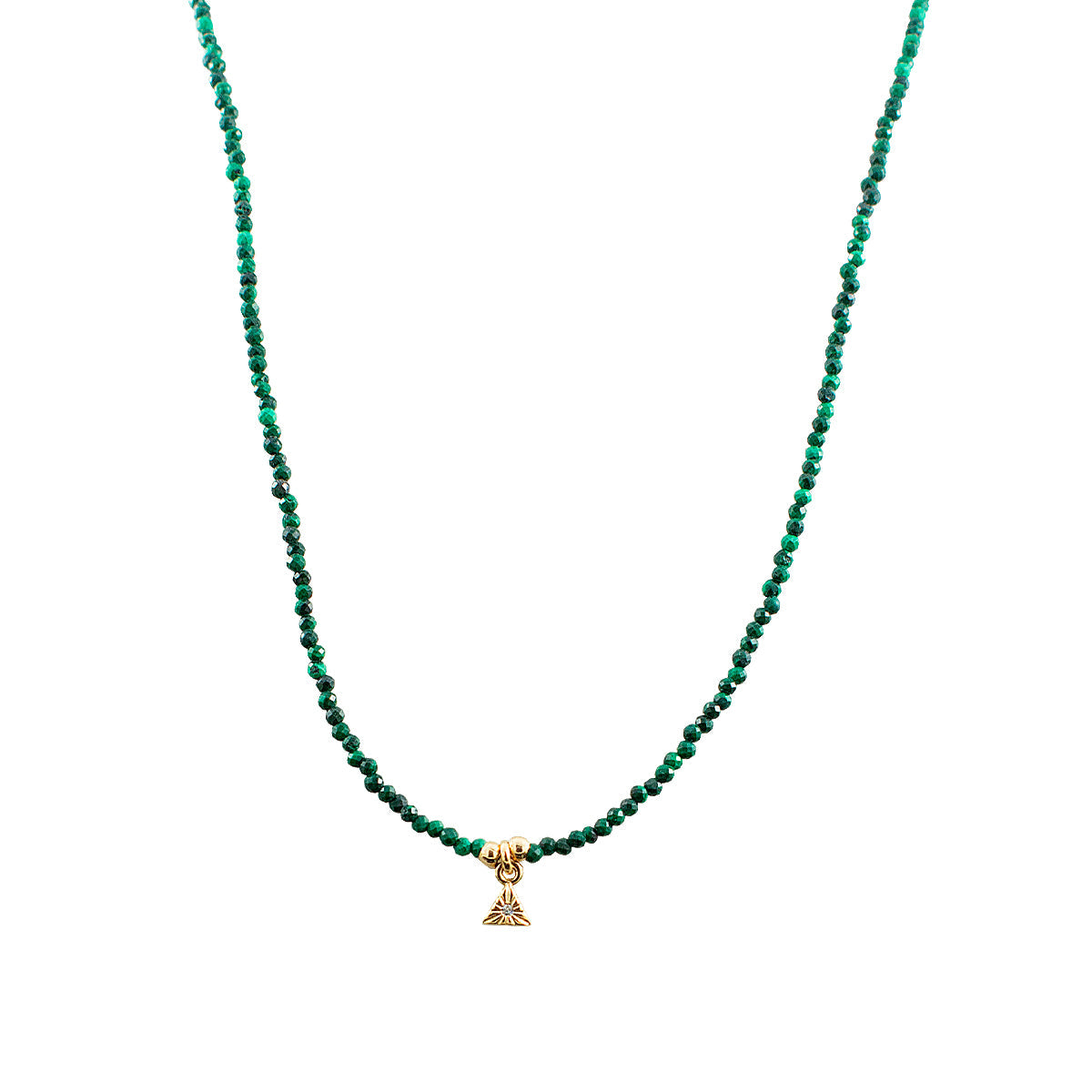 COLAR MINI MALAQUITA OURO