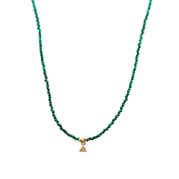 COLAR MINI MALAQUITA OURO