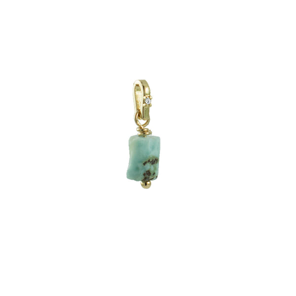 PINGENTE LARIMAR OURO