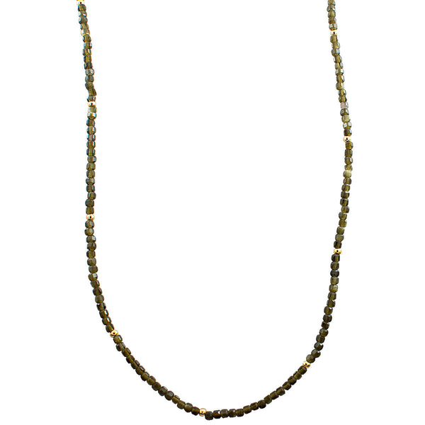 COLAR MINI OBSIDIANA OURO