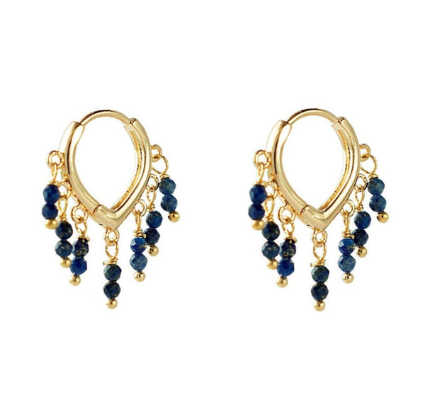 ARGOLA VERÃO LAPIS LAZULI OURO