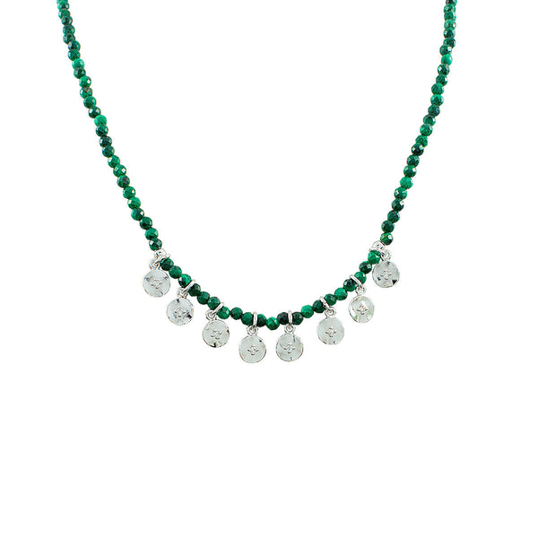 COLAR CURTO MALAQUITA RODIO