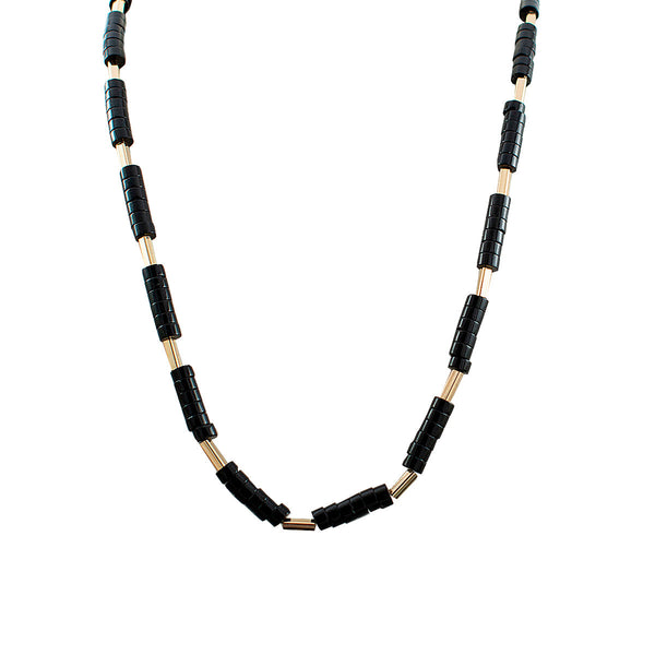 COLAR CLEÓPATRA ONIX EGITO OURO