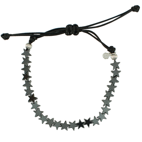 PULSEIRA ESTRELAS DE HEMATITA RODIO