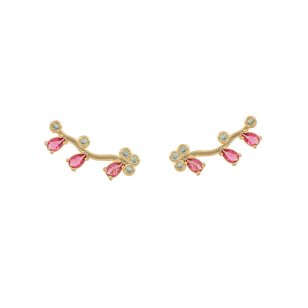 EARCUFF FLORESCER ROSA OURO