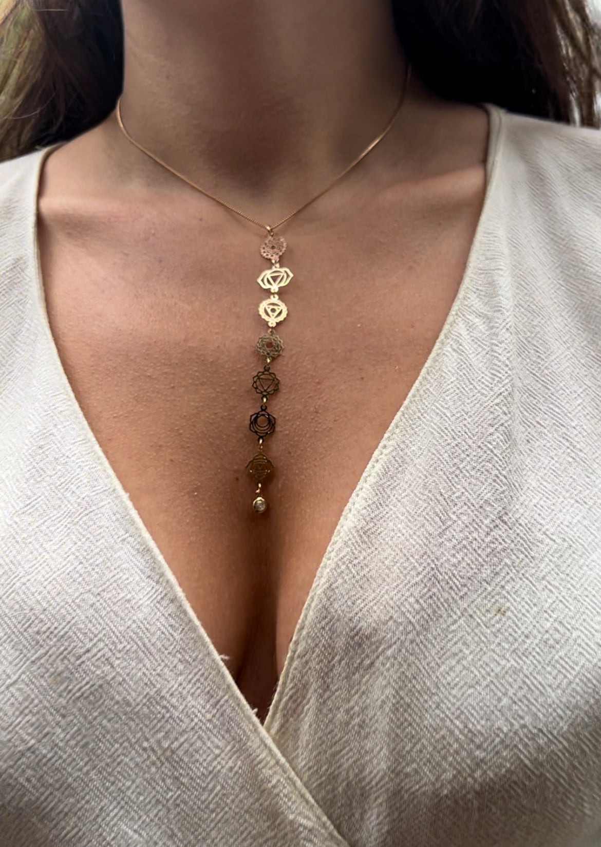 CHOKER CHAKRAS OURO - Anilú
