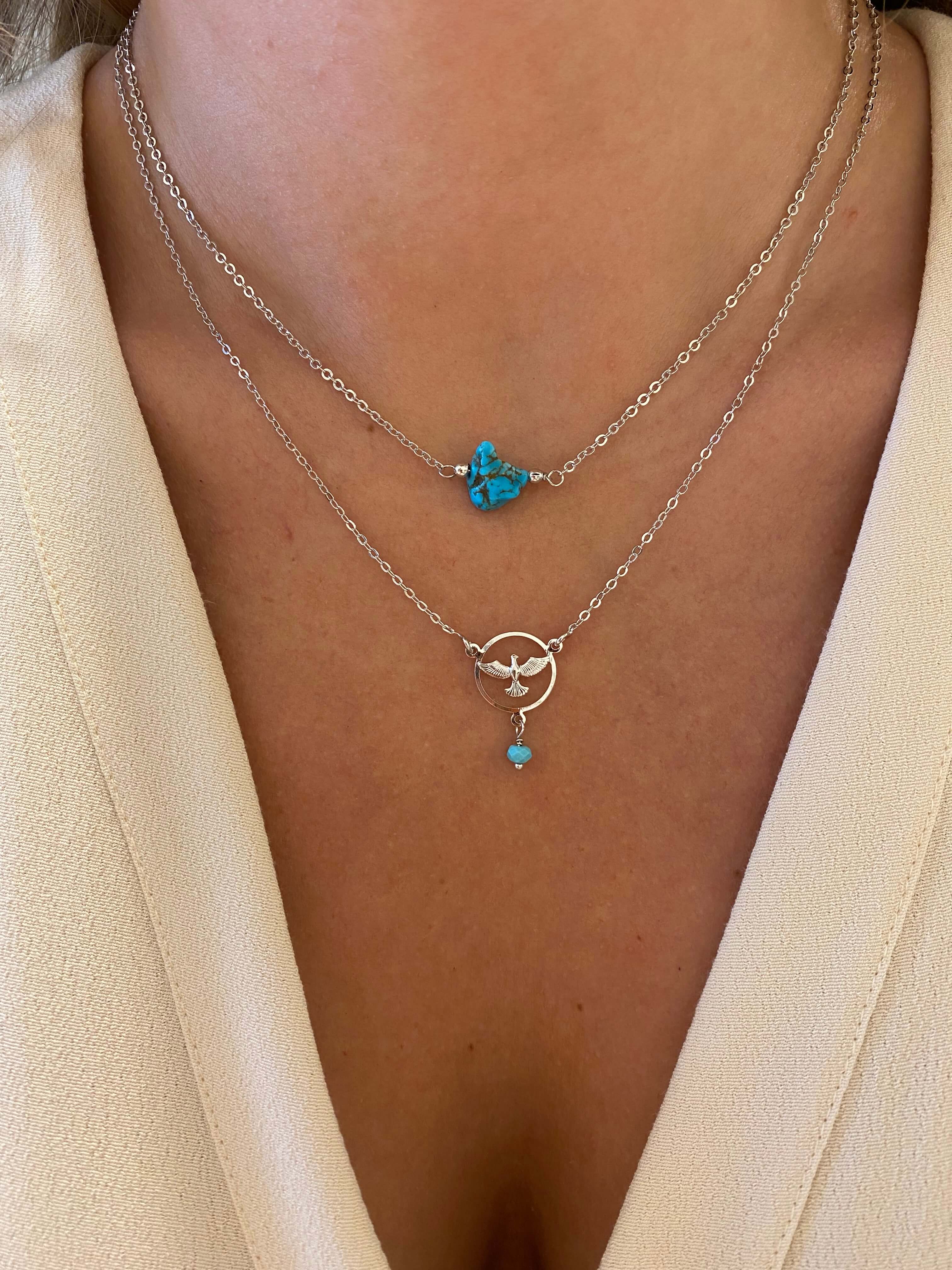 CHOKER TURQUESA POÇO AZUL RÓDIO - Anilú