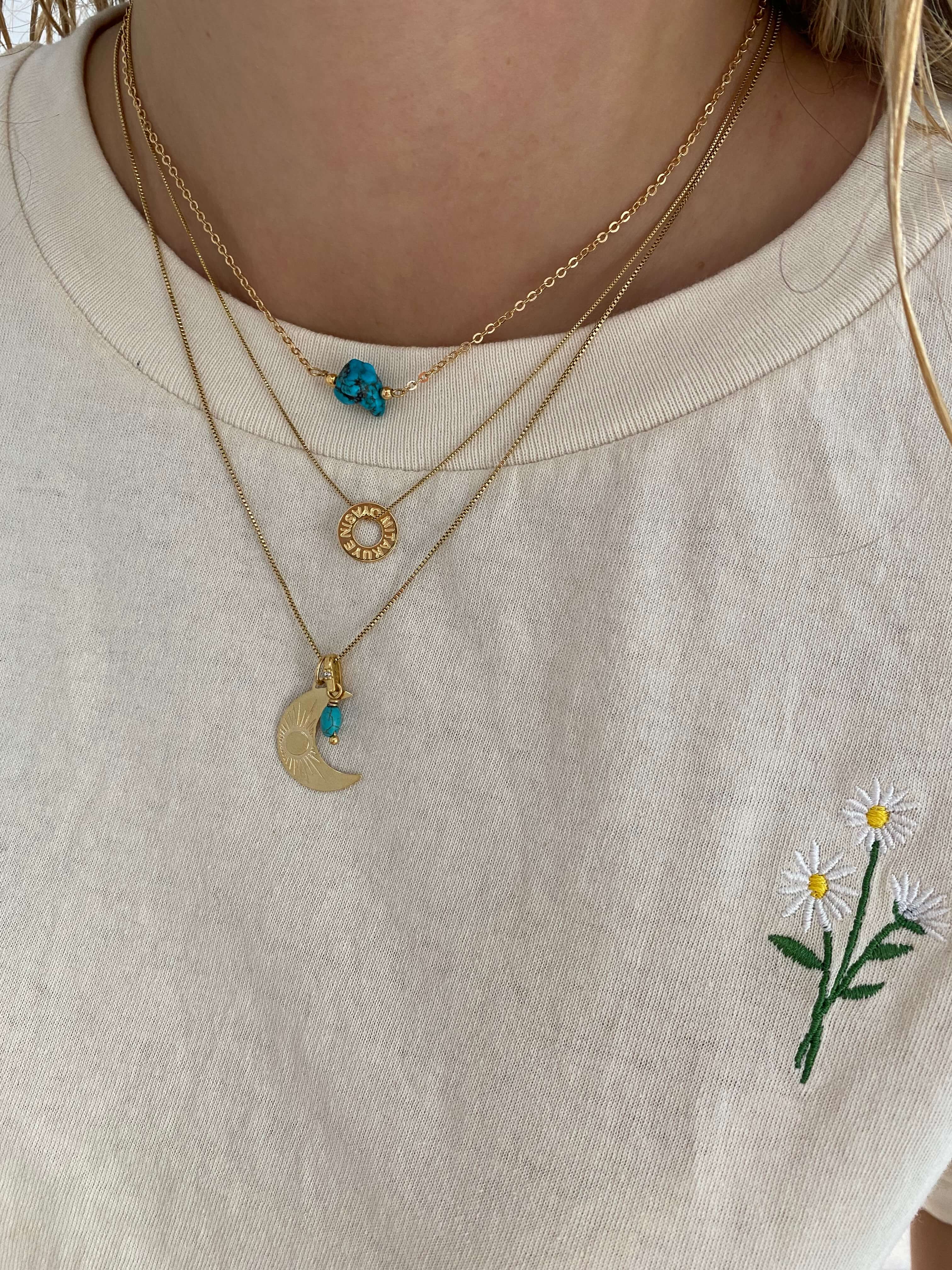 PINGENTE TURQUESA OURO