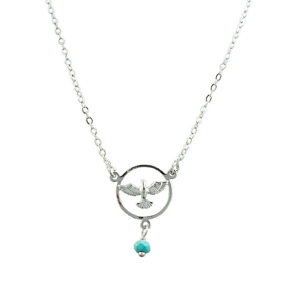 COLAR ESPIRITO SANTO TURQUESA RÓDIO