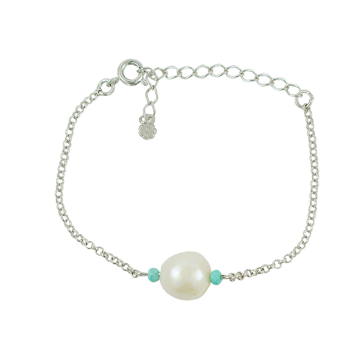 PULSEIRA CELESTE PÉROLA TURQUESA RODIO