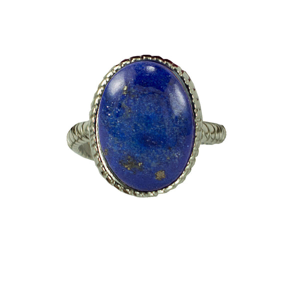 ANEL AMOR PROPRIO LAPIS LAZULI RODIO AJUSTÁVEL