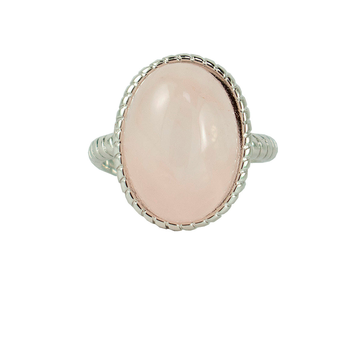 ANEL AMOR PRÓPRIO QUARTZO ROSA RÓDIO
