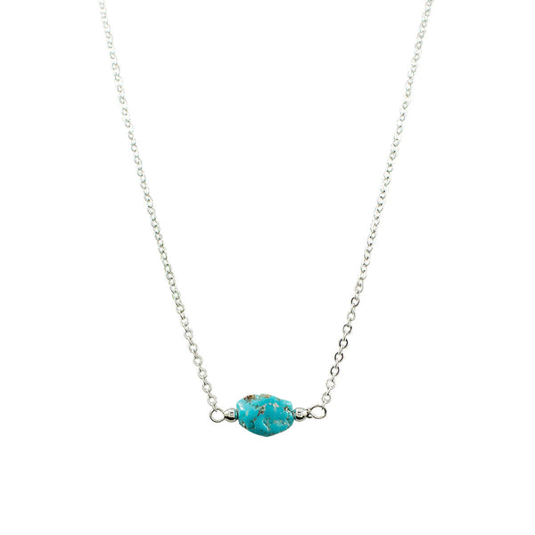 CHOKER TURQUESA POÇO AZUL RÓDIO