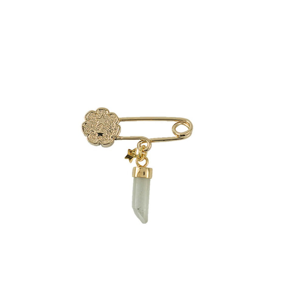 ALFINETE CRISTAL DA ROCHA OURO