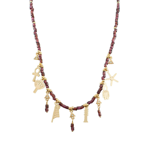 COLAR GRANADA ANCESTRAL OURO