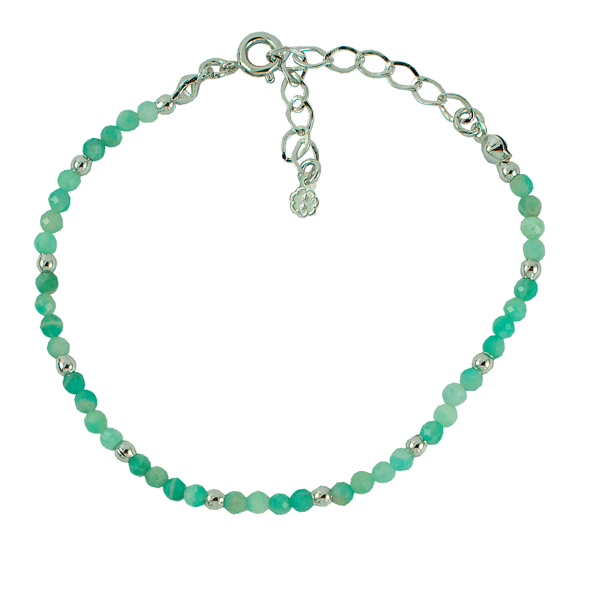 PULSEIRA MINI AMAZONITA RODIO - Anilú