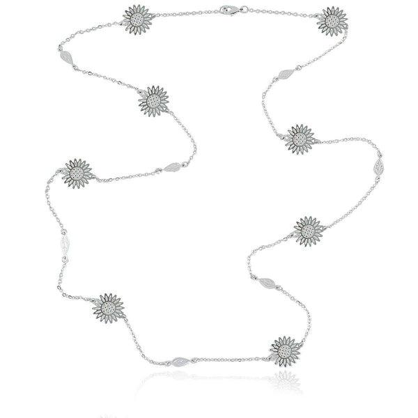 COLAR JARDIM FLORAL COMPRIDO RÓDIO