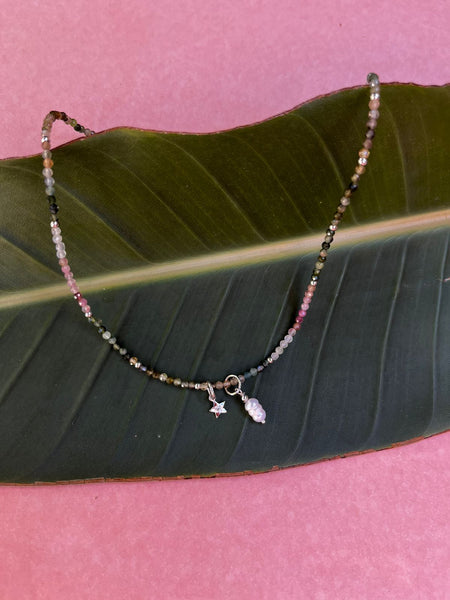 COLAR MINI TURMALINA RAINBOW RÓDIO