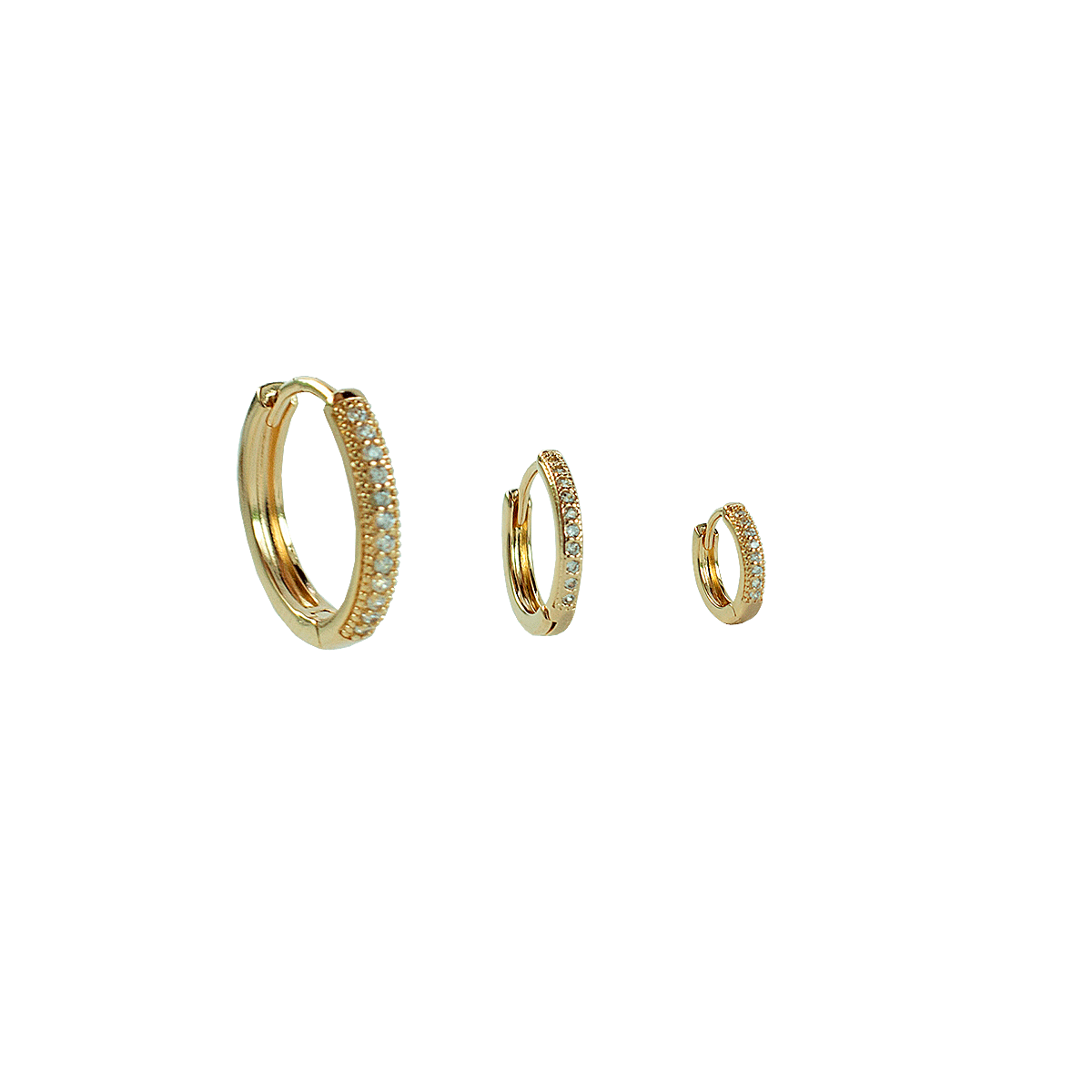TRIO DE ARGOLAS RADIANTE OURO - Anilú