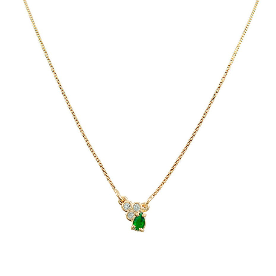 COLAR FLORESCER VERDE OURO
