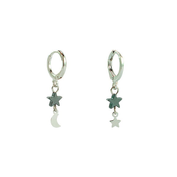 ARGOLA ESTRELA DE HEMATITA RÓDIO