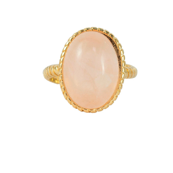 ANEL AMOR PRÓPRIO QUARTZO ROSA OURO