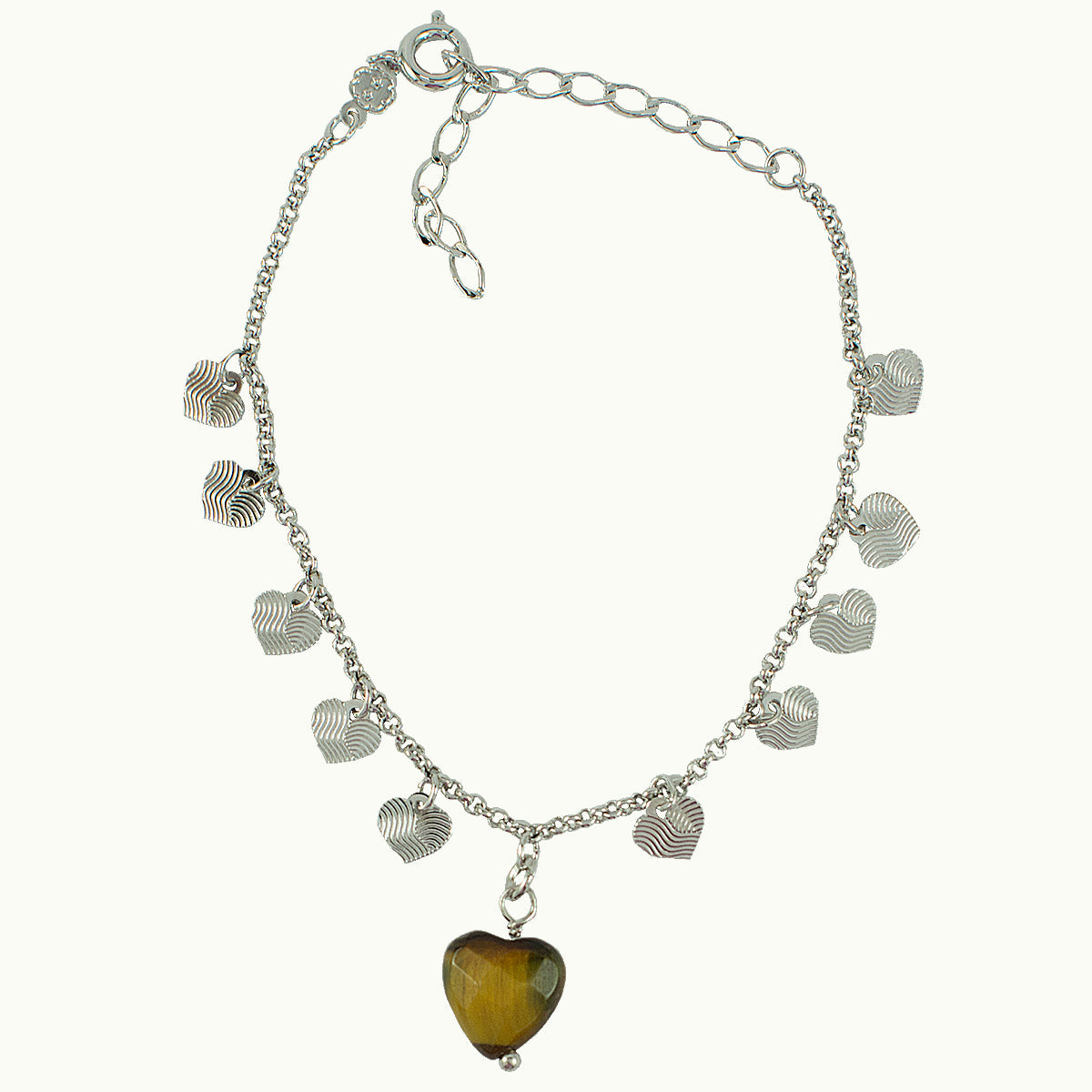 PULSEIRA HEART OLHO DE TIGRE RÓDIO - Anilú