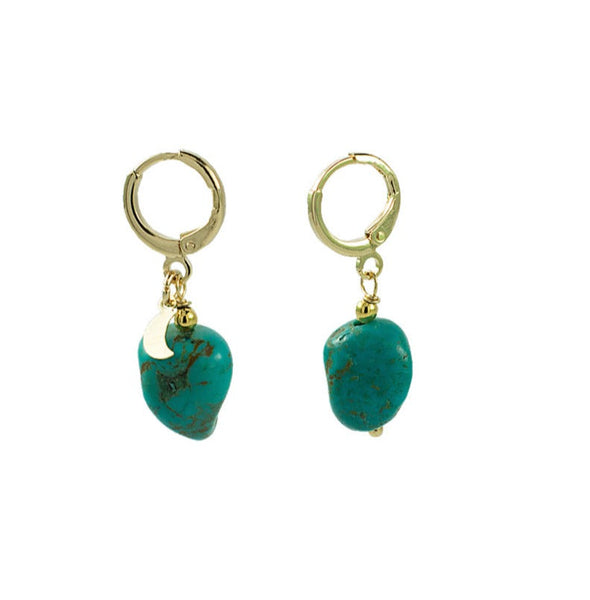 ARGOLA ANI TURQUESA OURO