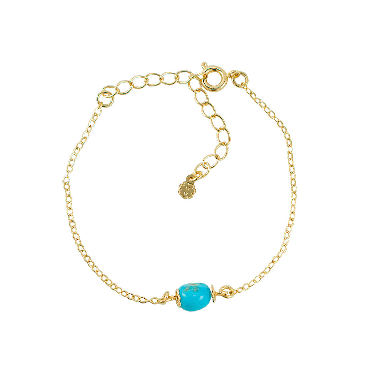 PULSEIRA TURQUESA IILUMINADA OURO - Anilú