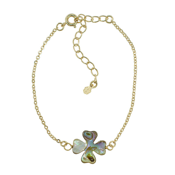 PULSEIRA TREVO ABALONE OURO