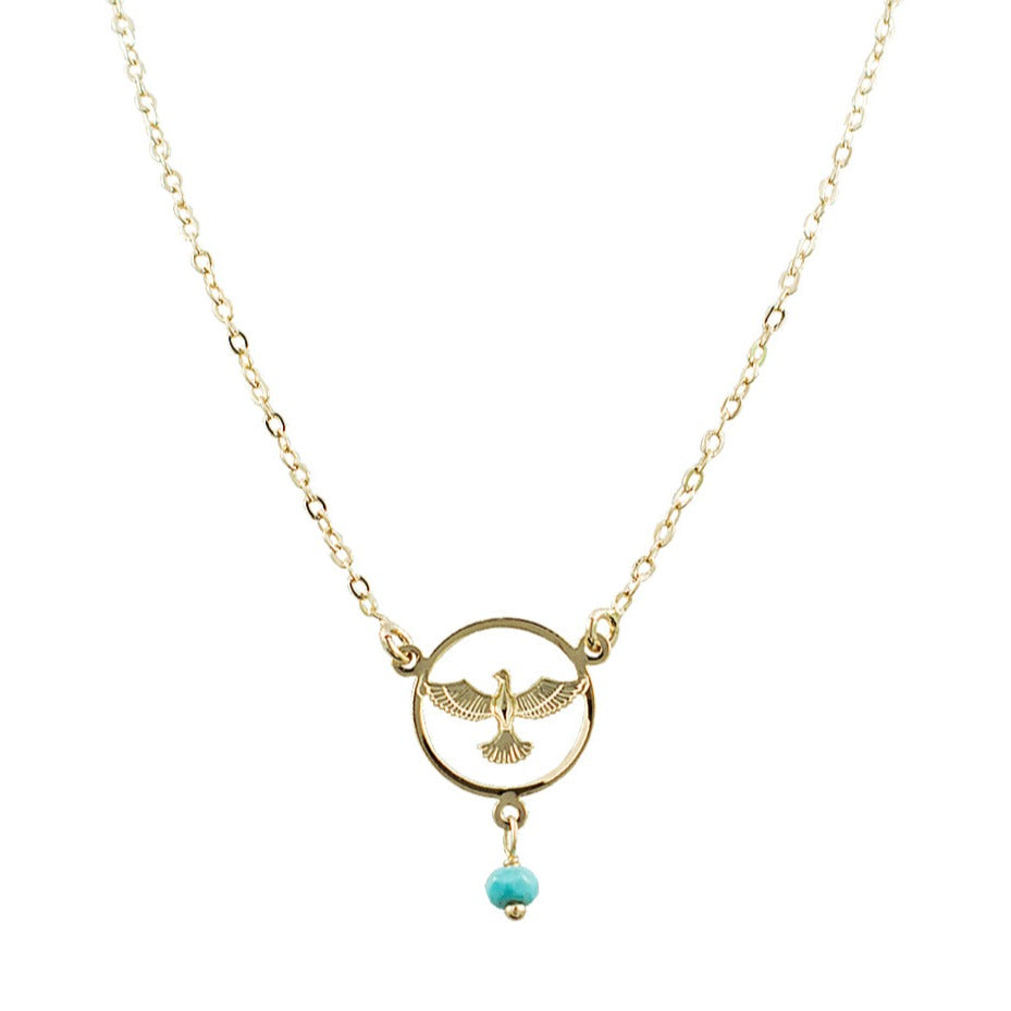 COLAR ESPIRITO SANTO TURQUESA OURO