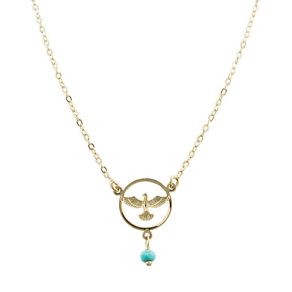 COLAR ESPIRITO SANTO TURQUESA OURO