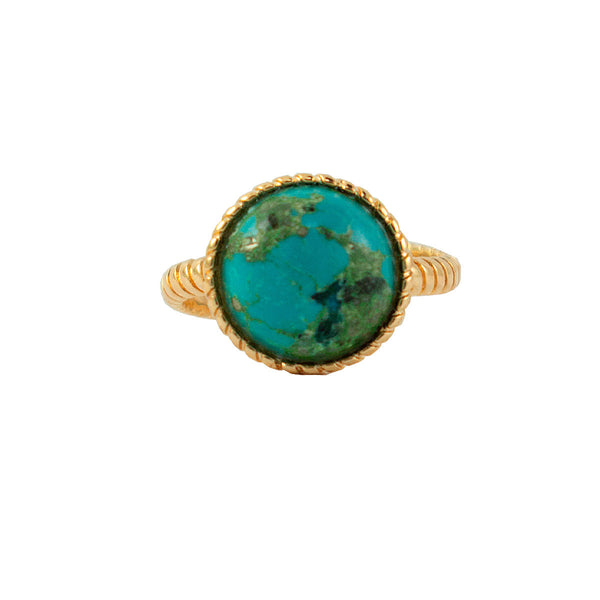 ANEL AUTOESTIMA TURQUESA G OURO