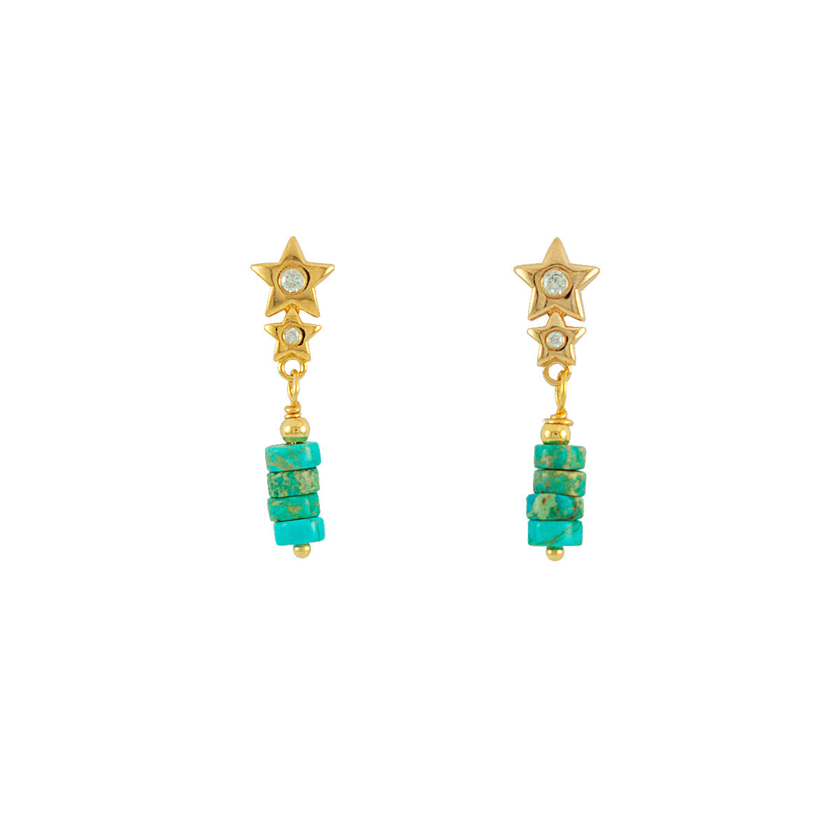 BRINCO TINA TURQUESA OURO