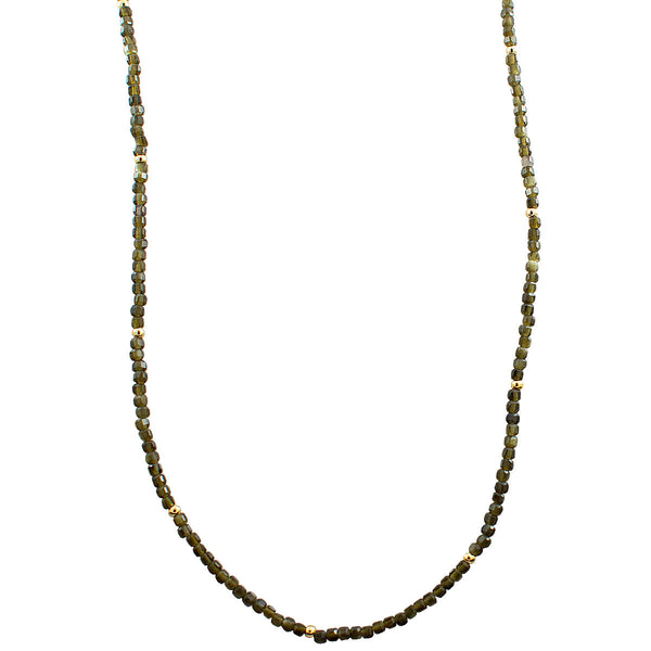 COLAR MINI OBSIDIANA OURO