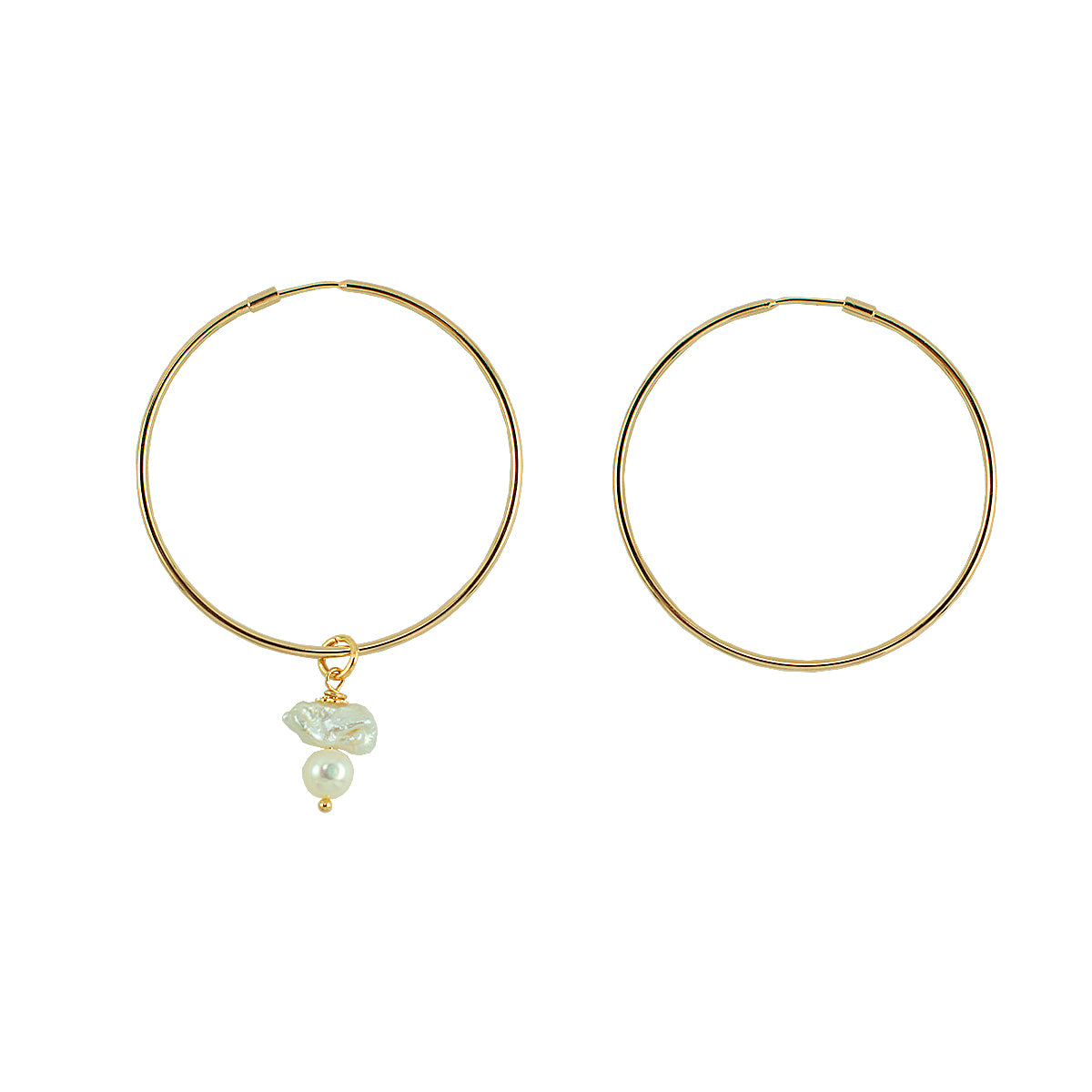 ARGOLA PEROLA ÚNICA OURO 150 - Anilú